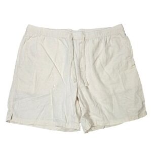 No Boundaries Pull On Shorts Men's Size L 36-38 Ivory Linen Cotton Blend